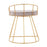 LumiSource Canary Vanity Stool in Gold Steel/Silver Velvet