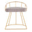 LumiSource Canary Vanity Stool in Gold Steel/Silver Velvet