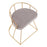 LumiSource Canary Vanity Stool in Gold Steel/Silver Velvet