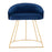 LumiSource Canary Upholstered Vanity Stool, Gold/Blue Velvet