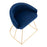 LumiSource Canary Upholstered Vanity Stool, Gold/Blue Velvet