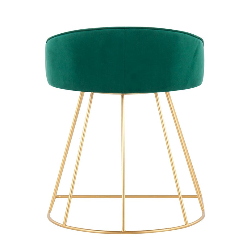 LumiSource Canary Upholstered Vanity Stool, Gold/Green