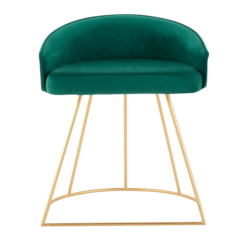LumiSource Canary Upholstered Vanity Stool, Gold/Green