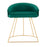 LumiSource Canary Upholstered Vanity Stool, Gold/Green