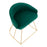 LumiSource Canary Upholstered Vanity Stool, Gold/Green