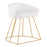 LumiSource Canary Upholstered Vanity Stool, Gold/White - B18-CANARYUPAUVW