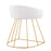 LumiSource Canary Upholstered Vanity Stool, Gold/White