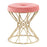 LumiSource Jasmine Vanity Stool in Gold Metal/Pink Velvet - B18-JASMINEAUVPK