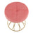 LumiSource Jasmine Vanity Stool in Gold Metal/Pink Velvet