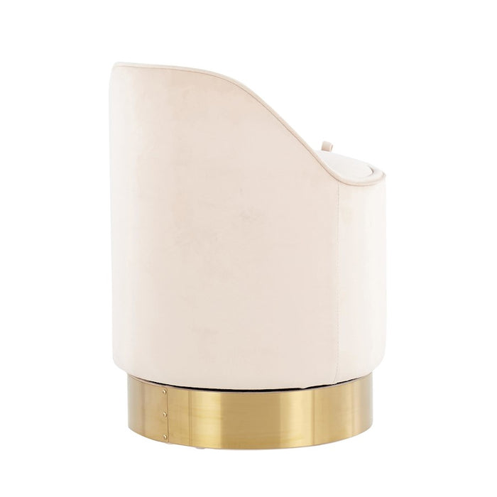 LumiSource Marla Vanity Stool in Gold Steel/Cream Velvet