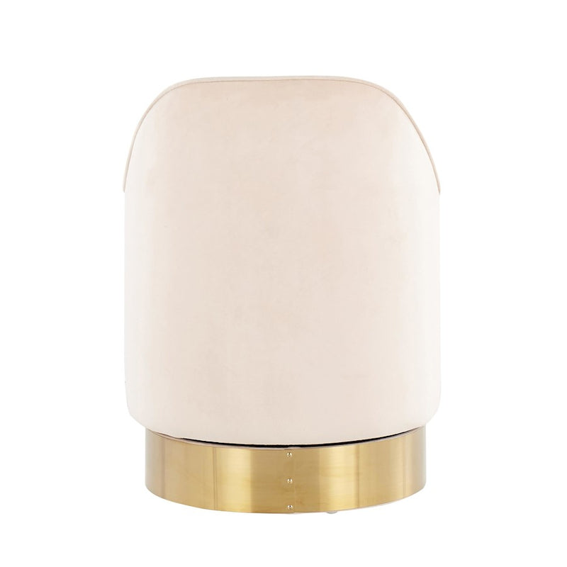 LumiSource Marla Vanity Stool in Gold Steel/Cream Velvet