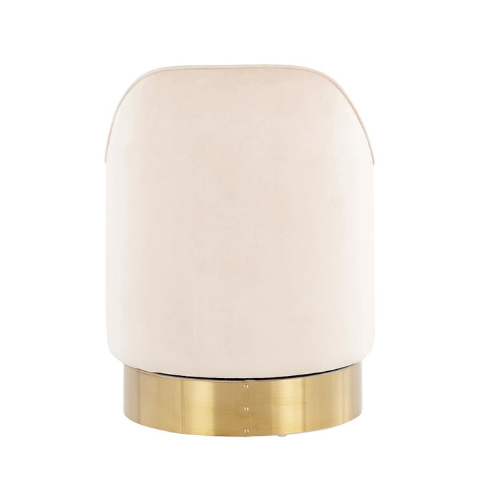LumiSource Marla Vanity Stool in Gold Steel/Cream Velvet