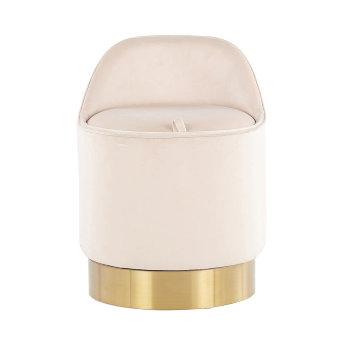 LumiSource Marla Vanity Stool in Gold Steel/Cream Velvet