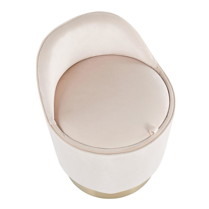 LumiSource Marla Vanity Stool in Gold Steel/Cream Velvet