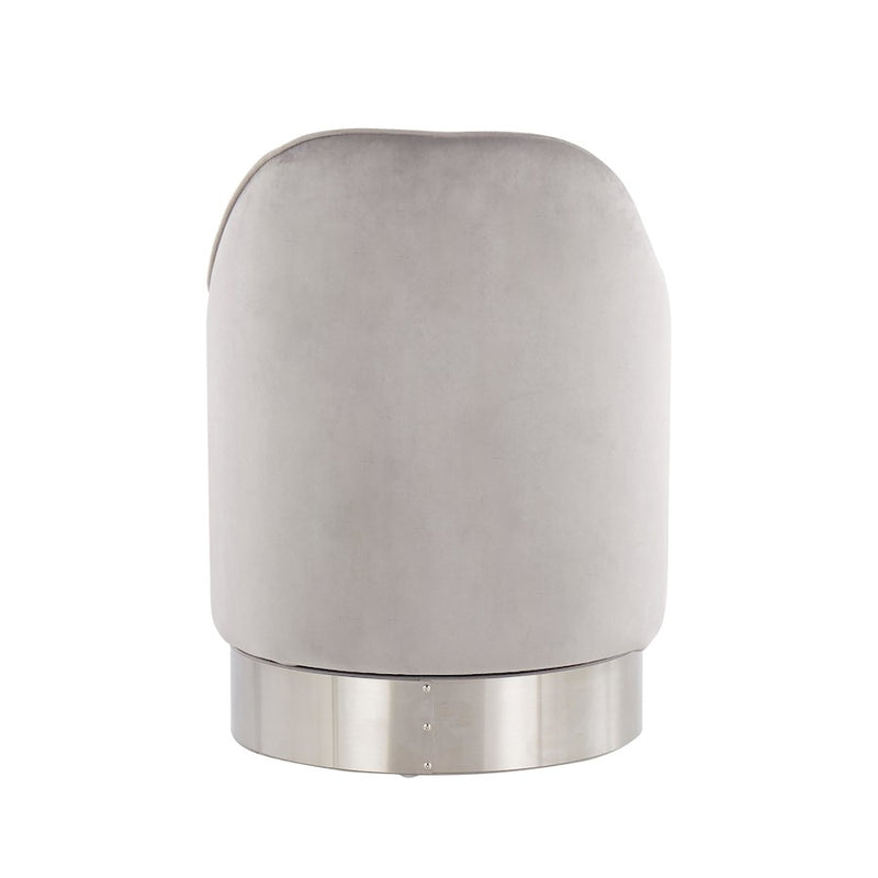 LumiSource Marla Vanity Stool in Chrome/Silver Velvet