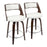 LumiSource Cecina 24.5'' Counter Stool, Set/2, CH/WH/CH - B24-CECINA2-SWVRCHW2