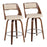 LumiSource Cecina 24.5'' Counter Stool, Set/2, Wal/CM/CH - B24-CECINA2-SWVRWLCR2