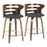 LumiSource Cosini Counter Stool, Set/2, Wal/CHAR/CH - B24-COSNI2-SWVRWLCHAR2
