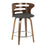 LumiSource Cosini Counter Stool, Set of 2, Wal/Charcoal/Chrome