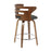 LumiSource Cosini Counter Stool, Set of 2, Wal/Charcoal/Chrome