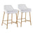 LumiSource Daniella Counter Stool, Set of 2, Gold/White - B24-DNLA2AUPUW2