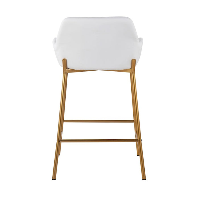 LumiSource Daniella Counter Stool, Set of 2, Gold/White
