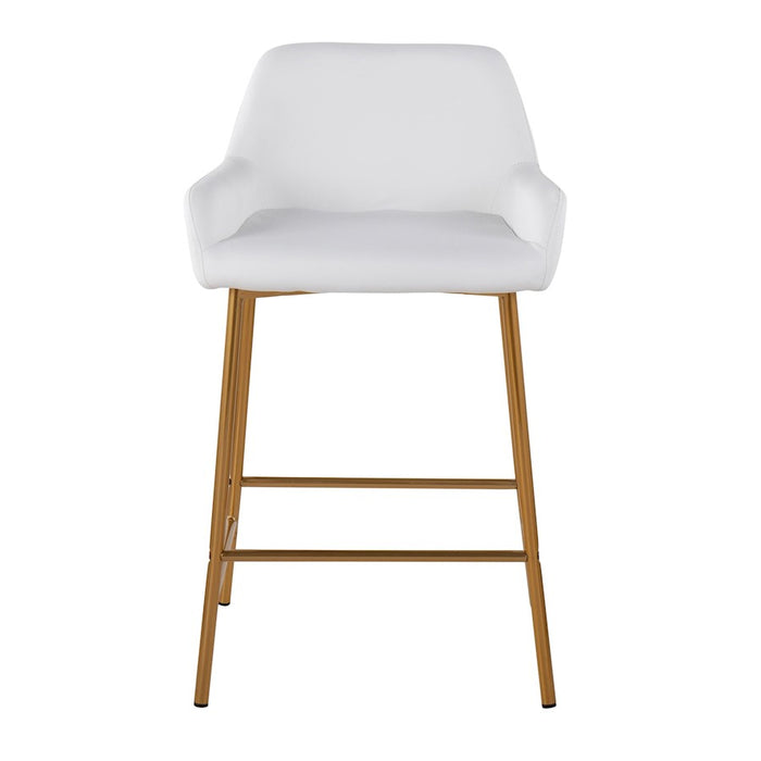 LumiSource Daniella Counter Stool, Set of 2, Gold/White