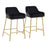 LumiSource Daniella Counter Stool, Set of 2, Gold/Black Velvet - B24-DNLA2AUVBK2