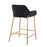 LumiSource Daniella Counter Stool, Set of 2, Gold/Black Velvet