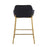 LumiSource Daniella Counter Stool, Set of 2, Gold/Black Velvet