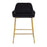 LumiSource Daniella Counter Stool, Set of 2, Gold/Black Velvet