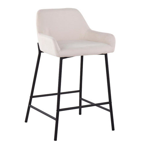 LumiSource Daniella Counter Stool, Set of 2, Black/Cream