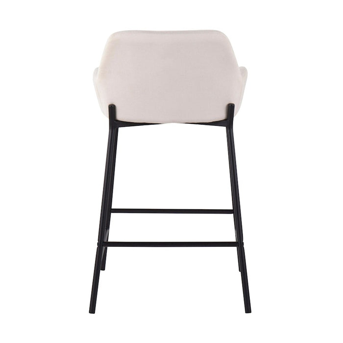 LumiSource Daniella Counter Stool, Set of 2, Black/Cream