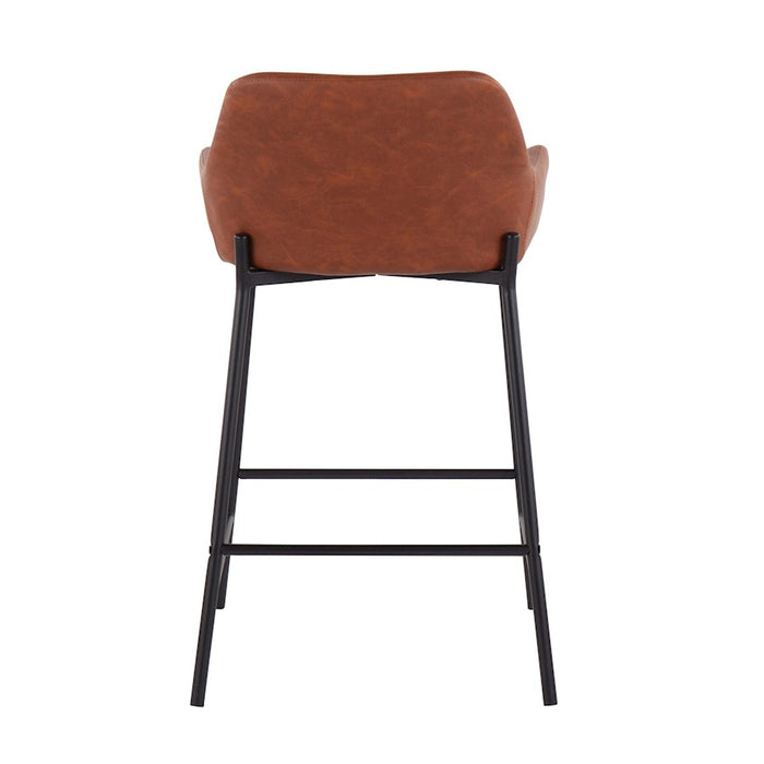 LumiSource Daniella Counter Stool, Set of 2, Black/Camel