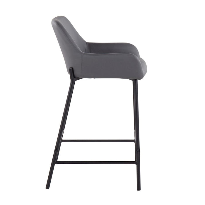 LumiSource Daniella Counter Stool, Set of 2, Black/Grey