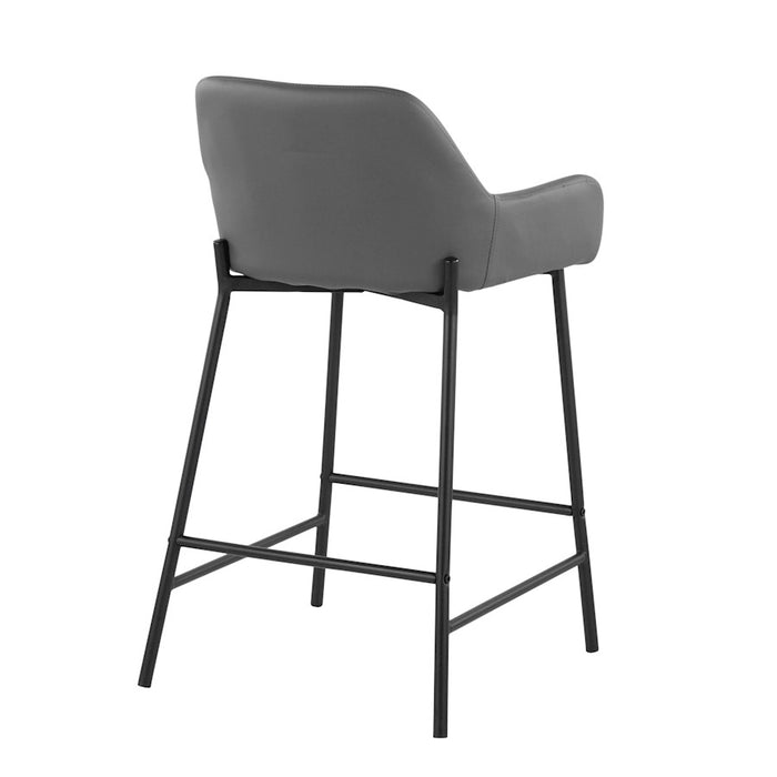 LumiSource Daniella Counter Stool, Set of 2, Black/Grey