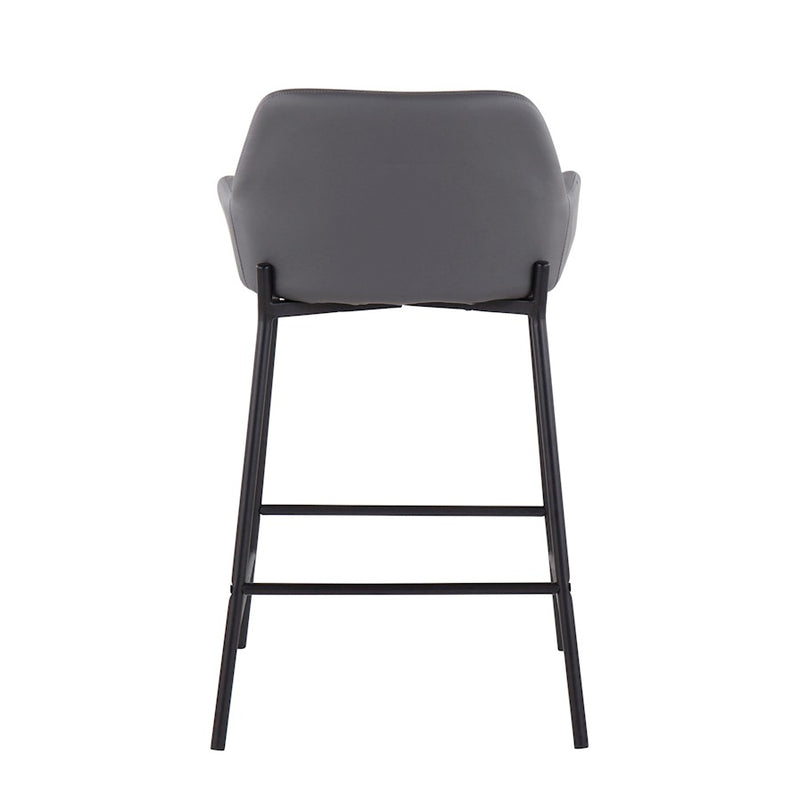 LumiSource Daniella Counter Stool, Set of 2, Black/Grey