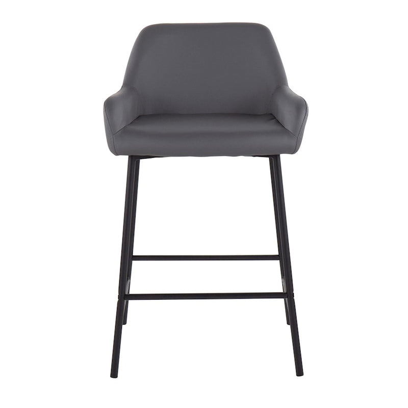 LumiSource Daniella Counter Stool, Set of 2, Black/Grey