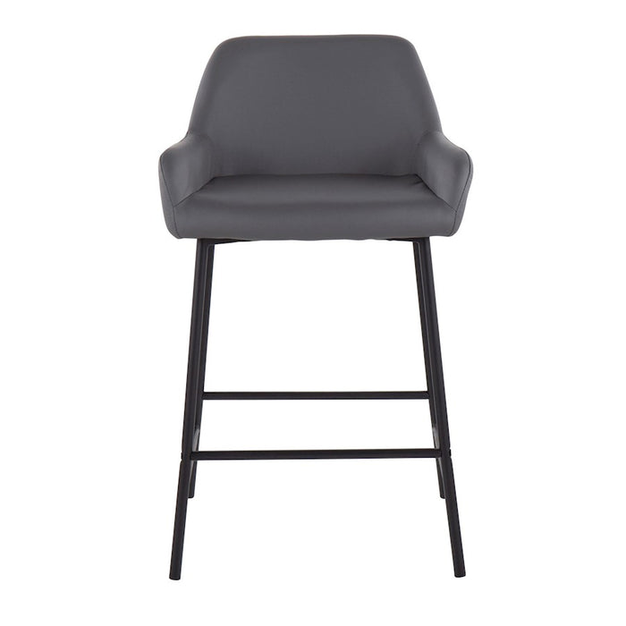 LumiSource Daniella Counter Stool, Set of 2, Black/Grey