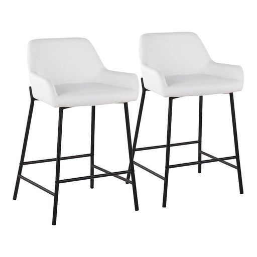 LumiSource Daniella Counter Stool, Set of 2, Black/White - B24-DNLA2BKPUW2