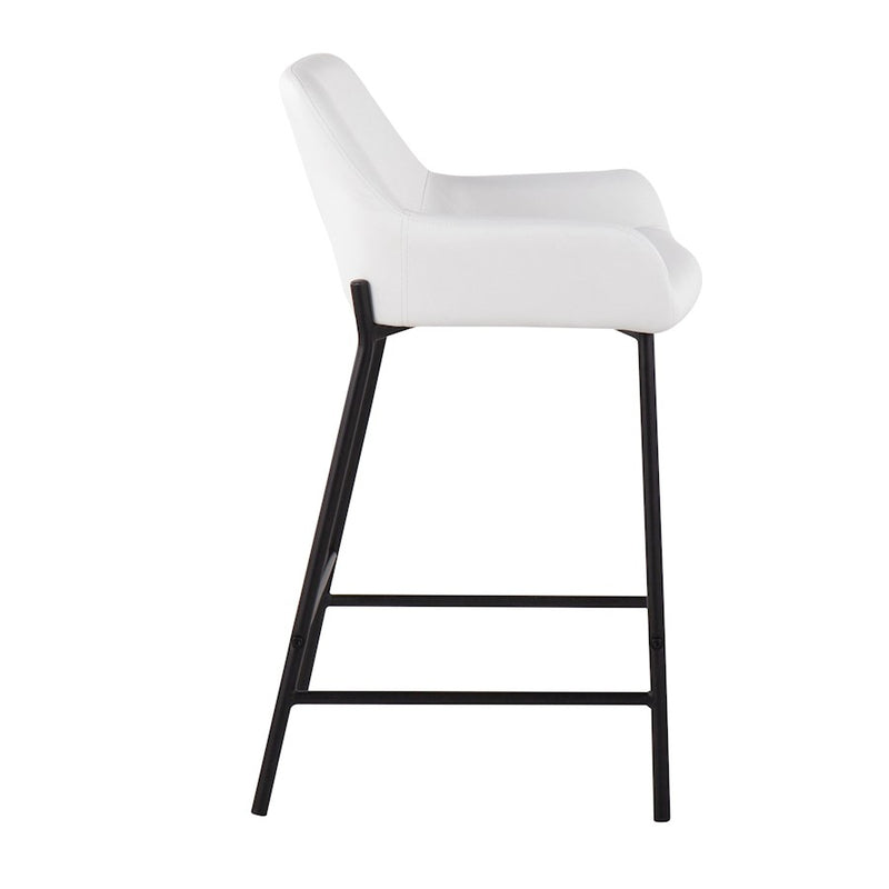 LumiSource Daniella Counter Stool, Set of 2, Black/White
