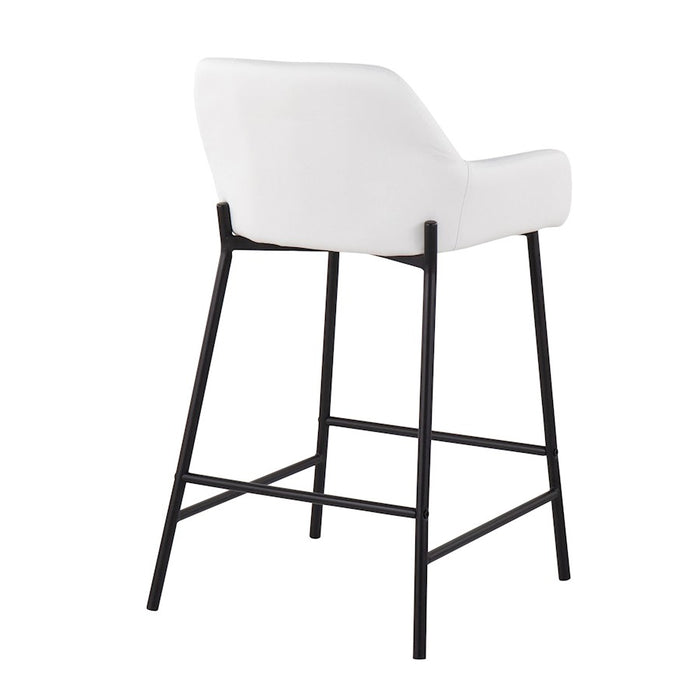 LumiSource Daniella Counter Stool, Set of 2, Black/White