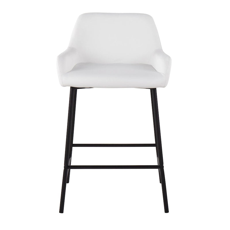 LumiSource Daniella Counter Stool, Set of 2, Black/White