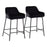 LumiSource Daniella Counter Stool, Set of 2, Black/Black - B24-DNLA2BKVBK2