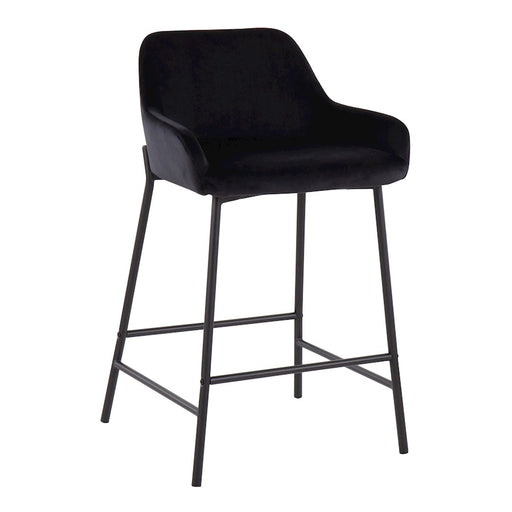 LumiSource Daniella Counter Stool, Set of 2, Black/Black