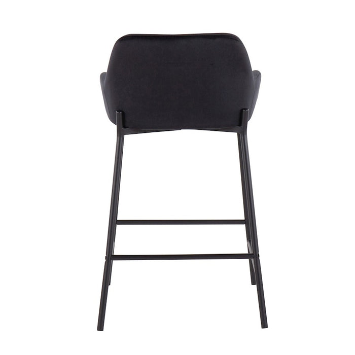 LumiSource Daniella Counter Stool, Set of 2, Black/Black