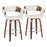 LumiSource Elisa Counter Stool, Set/2, Walnut/Cream/CH - B24-ELISA2-SWVRWLCR2
