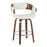 LumiSource Elisa Counter Stool, Set of 2, Walnut/Cream/Chrome