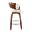 LumiSource Elisa Counter Stool, Set of 2, Walnut/Cream/Chrome