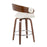 LumiSource Elisa Counter Stool, Set of 2, Walnut/Cream/Chrome